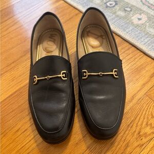 Sam Edelman Black Loafers with Gold Accent
